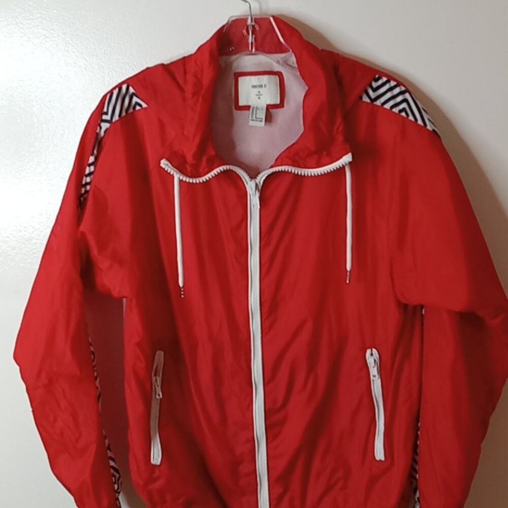 Forever 21 women's size Small red windbreaker with hood.